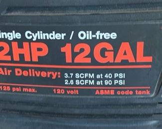 Craftsman Air Compressor 2HP 12 GAL 919.162121 26x18x32in HxWxD 19651