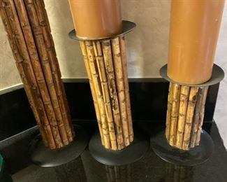 3pc Graduated Candle Stands Tallest 18in 19634
