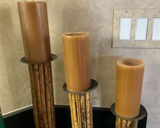 3pc Graduated Candle Stands Tallest 18in 19634