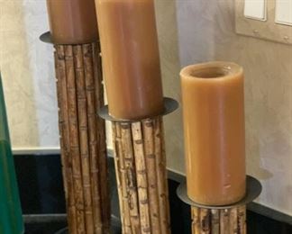 3pc Graduated Candle Stands Tallest 18in 19634