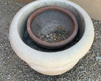 #3 Large Cast Stone Pot/Planter 23in H x 24in Diameter 19632