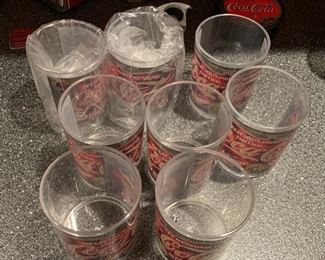 8pc Coca Cola Plastic Short Tumblers 4x 3.25 Diameter 19618