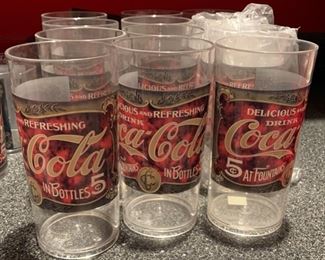 12pc Coca Cola Plastic Tumblers 6.25in H x 3in Diameter 19617