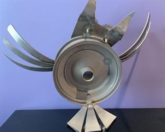 Scrap Metal Art Owl 20x20x8in HxWxD 19610