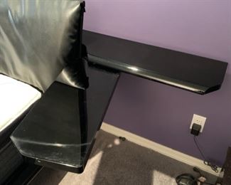 KING Roche Bobois Black Lacquer & Leather Bed w/ Sealy Performance Mattress 39x140x92in HxWxD 19603