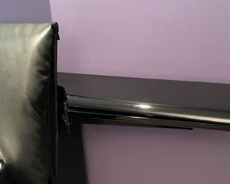 KING Roche Bobois Black Lacquer & Leather Bed w/ Sealy Performance Mattress 39x140x92in HxWxD 19603