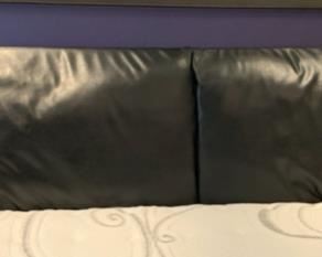 KING Roche Bobois Black Lacquer & Leather Bed w/ Sealy Performance Mattress 39x140x92in HxWxD 19603