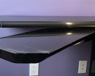 KING Roche Bobois Black Lacquer & Leather Bed w/ Sealy Performance Mattress 39x140x92in HxWxD 19603