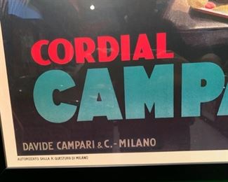 Cordial Campari By Marcello Nizzoli Liquor Framed Poster/Print 33x25.5x1in HxWxD 19581