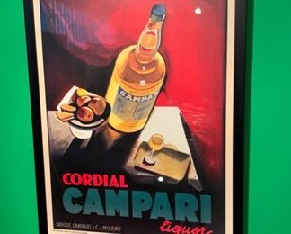 Cordial Campari By Marcello Nizzoli Liquor Framed Poster/Print 33x25.5x1in HxWxD 19581