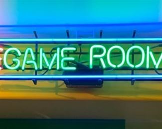 Art Deco Neon Game Room Sign 8x40x9in HxWxD 19580