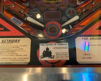 1992 Williams The Getaway High Speed II Pinball Machine Coin op 80x29x57in HxWxD 19574