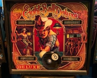 1981 Bally Eight Ball Deluxe Pinball Machine Coin op 70x30x55in HxWxD 19573
