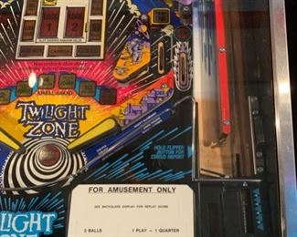 1993 Bally Twilight Zone Pinball Machine Coin op	74x29x57	HxWxD	19572