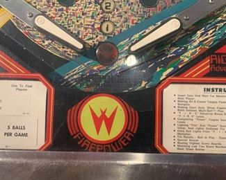 1980 Williams Multi-Ball Firepower Pinball Machine Coin op 71x30x54in HxWxD 19571