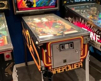 1980 Williams Multi-Ball Firepower Pinball Machine Coin op 71x30x54in HxWxD 19571