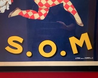 Framed Florio S.O.M. by Marcello Dudovich Advertising Reproduction Print 59x43x2 HxWxD 19569