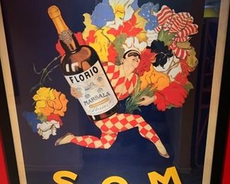 Framed Florio S.O.M. by Marcello Dudovich Advertising Reproduction Print 59x43x2 HxWxD 19569