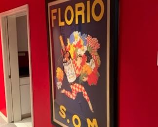 Framed Florio S.O.M. by Marcello Dudovich Advertising Reproduction Print 59x43x2 HxWxD 19569