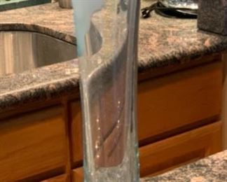 Art Glass Bud Vase Signed 11.5in H x 3in Diameter 19566