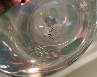 5pd Red Glass Italian Bar set Glasses Decanter Decanter: 14in H 19565