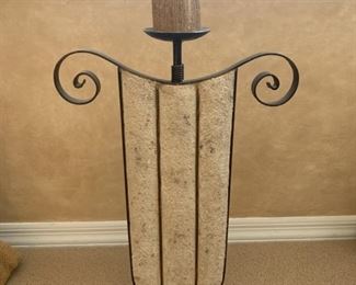 Metal Scroll Candle Holder 24x15x8 HxWxD GD118
