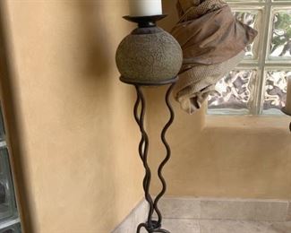 Tall Metal Candle Holder 28x7x7 HxWxD GD116