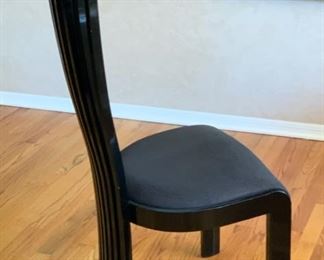 8 SPA Tonon & C Black Lacquer Contemporary Slat Back Chairs Italy 44x19x19in. Seat Height 19in 19556