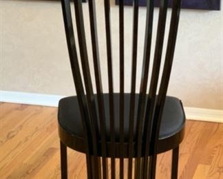 8 SPA Tonon & C Black Lacquer Contemporary Slat Back Chairs Italy 44x19x19in. Seat Height 19in 19556