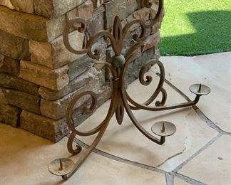 Heavy Wrought Iron Wall Mount Candle Holder 17x30x10in HxWxD 19554