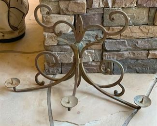Heavy Wrought Iron Wall Mount Candle Holder 17x30x10in HxWxD 19554