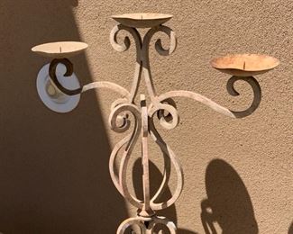 Heavy Wrought Iron 3 Tier Candle Stand 53in H x 22in W 19545