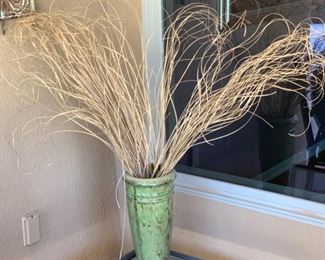 Green Ceramic Vase 15in H x 7in Diameter 19540