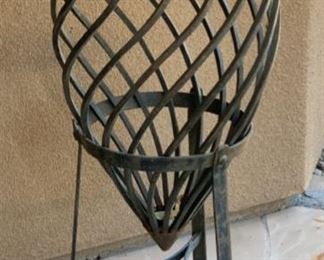 Med Wrought Iron Vase w/ Stand 38x15in Diameter 19538