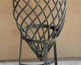 Med Wrought Iron Vase w/ Stand 38x15in Diameter 19538