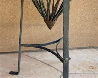 Med Wrought Iron Vase w/ Stand 38x15in Diameter 19538