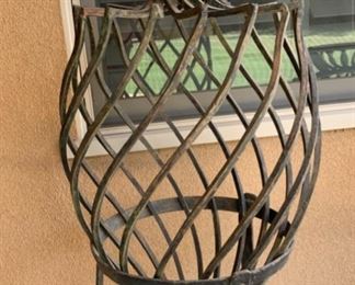Med Wrought Iron Vase w/ Stand 38x15in Diameter 19538