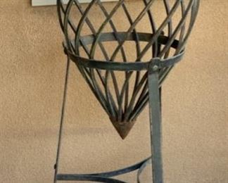 Lg Wrought Iron Vase w/ Stand 48in H x17in Diameter 19537