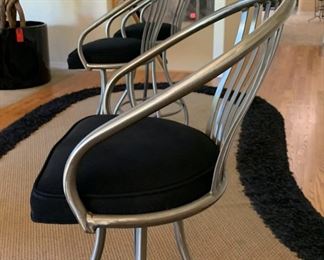 3pc Johnston Casuals Contemporary Counter Height Chairs Swivel Bar Stool 43x20x19in seat height: 30in HxWxD 19532