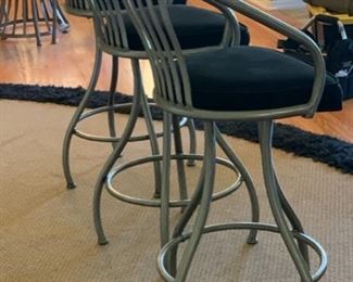 3pc Johnston Casuals Contemporary Counter Height Chairs Swivel Bar Stool 43x20x19in seat height: 30in HxWxD 19532