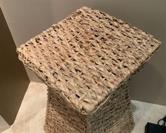 Wicker Rattan Plant Pedestal Stand 24x14x14 HxWxD 19523
