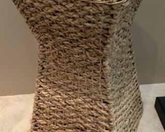 Wicker Rattan Plant Pedestal Stand 24x14x14 HxWxD 19523