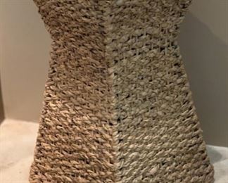 Wicker Rattan Plant Pedestal Stand 24x14x14 HxWxD 19523
