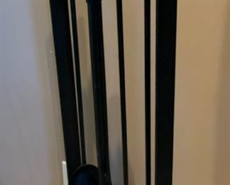 Heavy Wrought Iron Contemporary Fireplace Tool Set 32x12x6in HxWxD 19519