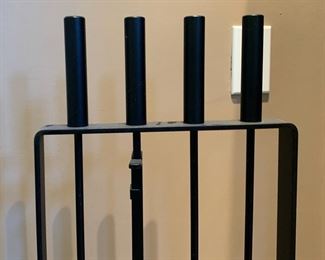 Heavy Wrought Iron Contemporary Fireplace Tool Set 32x12x6in HxWxD 19519
