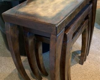 3pc Contemporary Nesting Tables Largest: 26x26.5x13.5in HxWxD 19506