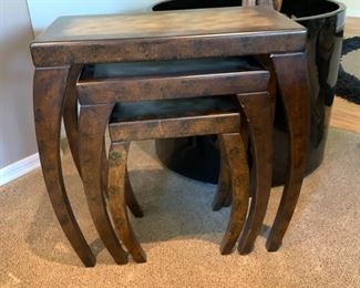3pc Contemporary Nesting Tables Largest: 26x26.5x13.5in HxWxD 19506