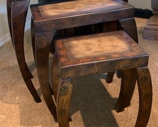 3pc Contemporary Nesting Tables Largest: 26x26.5x13.5in HxWxD 19506