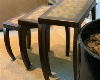 3pc Contemporary Nesting Tables Largest: 26x26.5x13.5in HxWxD 19506