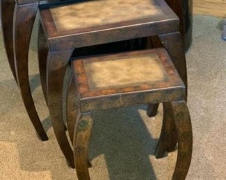 3pc Contemporary Nesting Tables Largest: 26x26.5x13.5in HxWxD 19506